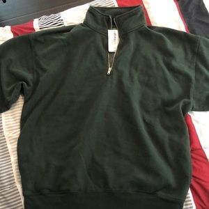 Brandy Melville Large/XLarge Green Quarter Zip Up.